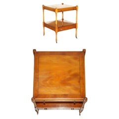BRADLEY FURNITURE STAMPED FLAMED MAHOGANY SIDE TABLE WITH BUTLERS SERVING TRAy