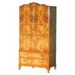 ART DECO CIRCA 1930-1950 WRIGHTON BURR WALNUT TWO DRAWER WARDROBE PART SUITe