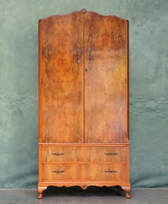 ART DECO CIRCA 1930-1950 WRIGHTON BURR WALNUT TWO DRAWER WARDROBE PART SUITe