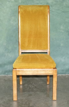 VINTAGE MID CENTURY MODERN 1970 TEAK & SUNBURNT ORANGE SUITE OF 8 DINING CHAiRS