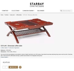 STARBAY LIVING THE LEGEND CEYLAN SHOWCASE COFFEE TABLE REMOVABLE SERViNG TRAYS