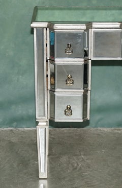 STUNNING DECORATiVE VENITIAN BEVELLED GLASS DRESSING VANITY TABLE DESK DRAWERS