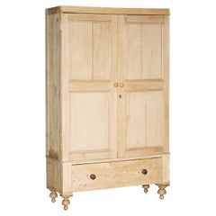 LARGE ANTIQUE VICTORIAN CiRCA 1840 OAK HOUSEKEEPERS CUPBOARD DRAWERS LINEN POTS