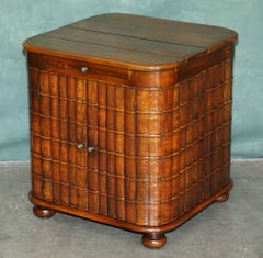 PAIR OF THEODORE ALEXANDER FAUX BOOK FRONTED FINE HARDWOOD LIBRARY SIDE CABINETs