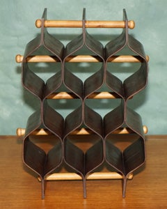 IMPORTANT MID CENTURY MODERN 1950's HARDWOOD WINE RACK BY TORSTEN JOHANSSON