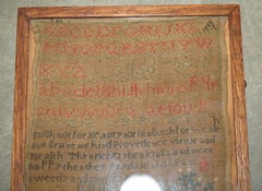 ANTIQUE 1824 DATED ENGLiSH NEEDLEWORK SAMPLER BY ANN YATES AGED 12 OF RAVENHEAD