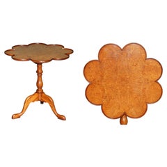 UNiQUE AFTER THOMAS CHIPPENDALE ANTIQUE POLLARD OAK SUPPER TRIPOD BIRDCAGE TABLE