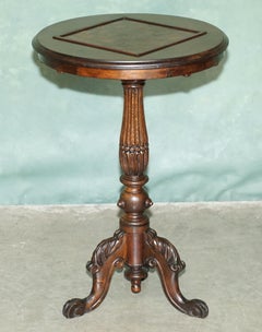 ANTIQUE VICTORIAN HAND CARVED CHESSBOARD CHESS TABLE WiTH ORNATELY FLUTED BASE