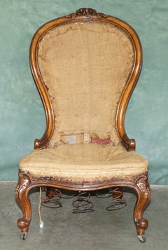 DECONSTRUCTED ANTiQUE VICTORIAN MEDALLION BACK ARMCHAIR READY FOR REUPHOLSTERY