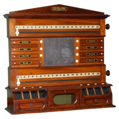 RESTORED ViCTORIAN STEVENS & SONS HARDWOOD BILLIARDS SNOOKER TABLE SCOREBOARD