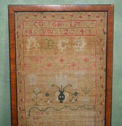ANTiQUE GEORGE III NEEDLEWORK SAMPLER BY REBECCA DOUGLAS AGED 10 DATED 1797