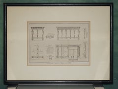 SiX ANTIQUE 19TH CENTURY FRENCH FURNITURE & ARCHITECTURAL DESIGN PLATE PRINTS