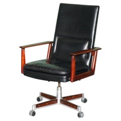 DANiSH ARNE VODDER FOR SIBAST Modell 419 HARDWOOD LEATHER OFFICE CHAIR VERKAUFT