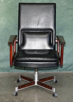 DANiSH ARNE VODDER FOR SIBAST Modell 419 HARDWOOD LEATHER OFFICE CHAIR VERKAUFT