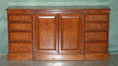 THEODORE ALEXANDER BURR WALNUT BREAKFRONT SERVING SIDEBOARD BANK OF DRAWERs