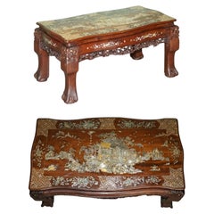 STUNNiNG LATE 19TH CENTURY CHINESE HARDWOOD MOTHER OF PEARL INLAID LOW TABLE