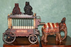 LARGE DECORATIVE ViNTAGE BARNUM & BAILEY CIRCUS WAGON ELEPHANT BEARS & MONKEY