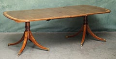 REGENCY CIR 1820 HARDWOOD SATiNWOOD CROSSBANDED EXTENDING PEDESTAL DINING TABLE