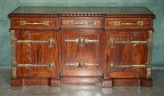 IMPORTANT R FLETCHER ViCTORIAN IRISH GOTHIC REVIVAL FLAMED HARDWOOD SIDEBOARD