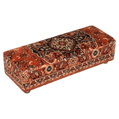 ViCTORIAN TURKEY WORK KILIM PERSIAN CARPET UPHOLSTERED OTTOMAN BLANKET CHEST