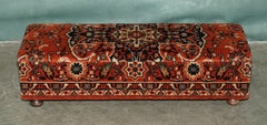 ViCTORIAN TURKEY WORK KILIM PERSIAN CARPET UPHOLSTERED OTTOMAN BLANKET CHEST