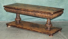 LOVELY RALPH LAUREN HOME DOUBLE PEDESTAL WALNUT CONSOLE TABLE DISTRESSED FINiSH