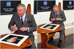 IMPORTANT KING CHARLES III PROVENANCE ALFRED CHOW CHERRY WOOD DESK & CHAiR