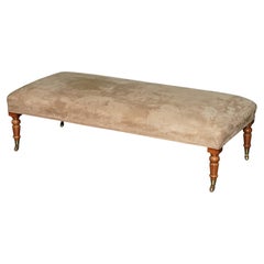 FiNE EXTRA LARGE 149CM X 66CM GEORGE SMITH VELVET UPHOLSTERED OTTOMAN FOOTSTOOL
