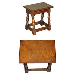 ANTIQUE 17TH CENTURY STYLE SMALL OAK JOINT STOOL CIRCA 1880 LOVELY PATINATiON