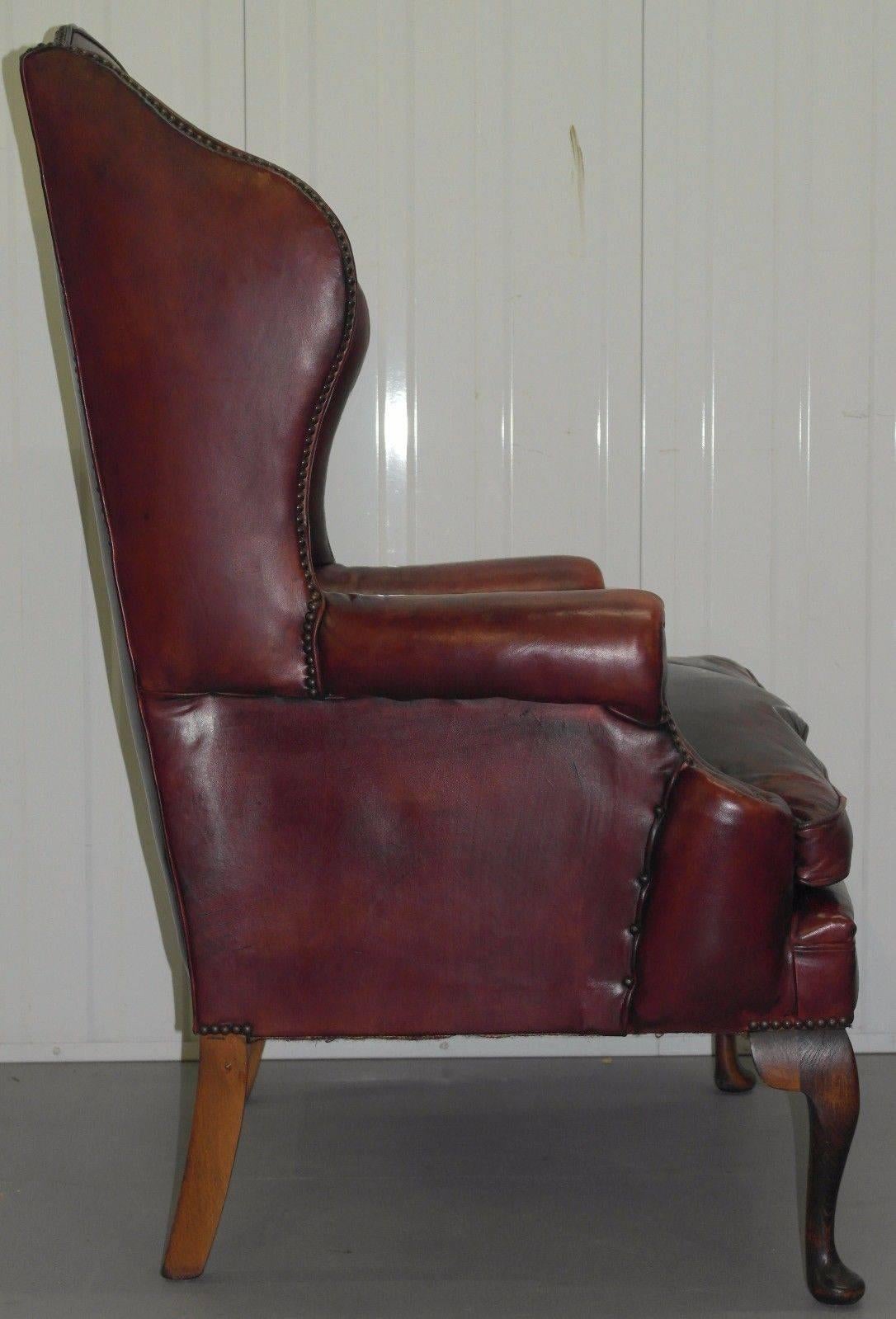 chesterfield armchair and footstool