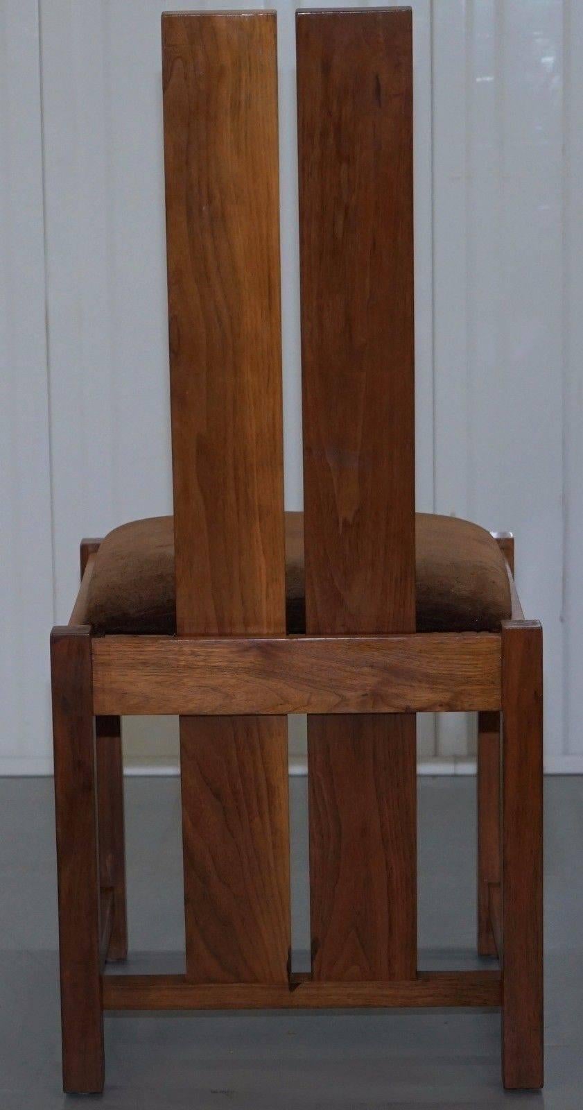 British Set of Six Samuel Chan Alba Walnut Dining Chairs for Channels of Chelsea