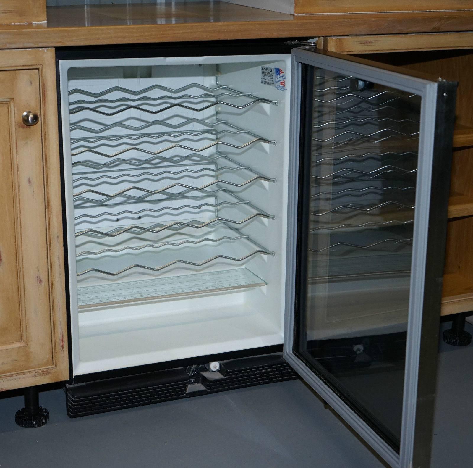 Solid Oak Break Front Kitchen Cupboards Welsh Dresser with Built-in Wine Fridge 2