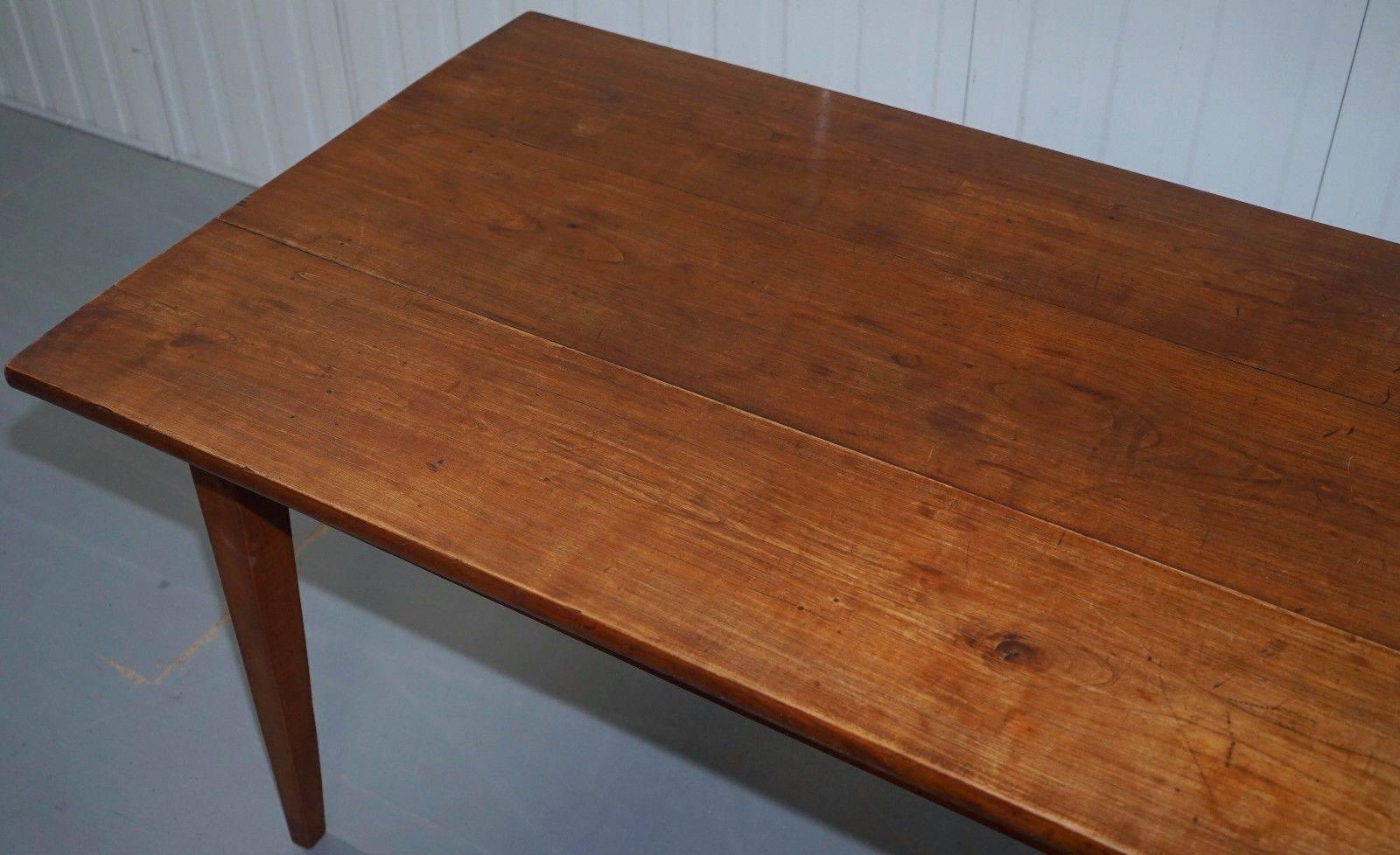 Stunning Victorian Cherry Wood Refectory Dining Table at 1stDibs