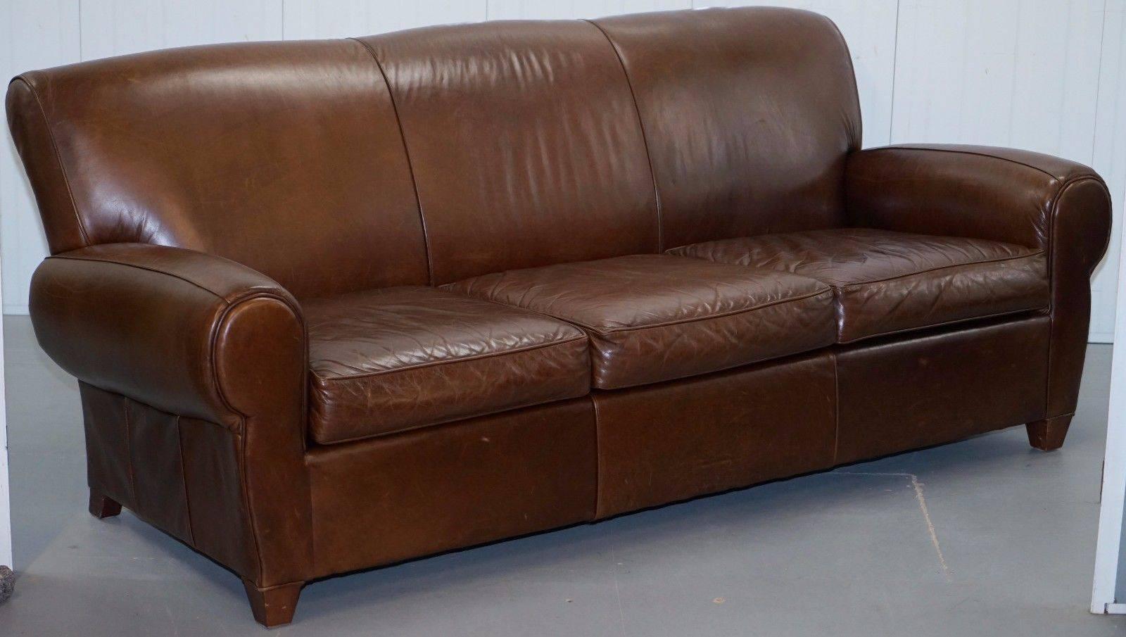 Wimbledon Furniture

We are delighted to offer for auction this stunning Heritage Brown Leather 3 -4 seater sofa and matching ottoman

A really lovely pair upholstered in hand dyed vintage heritage leather which has that lovely desirable distressed