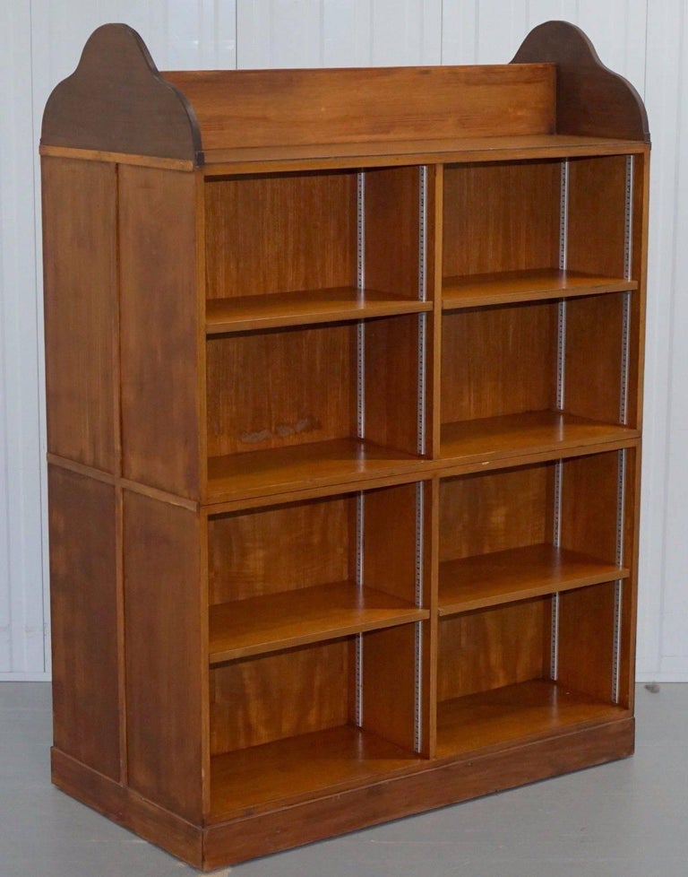 Matching Pair of Mahogany Double Sided Bookcases on Wheels Great Room