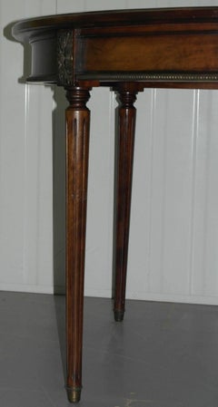 Laval Mahogany and Brass Verlet France Extending Table Seats Four to Six