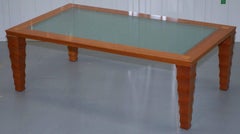 Rare Handmade in Italy Giorgetti Maple Wood Coffee Table Designed by Leon Krier