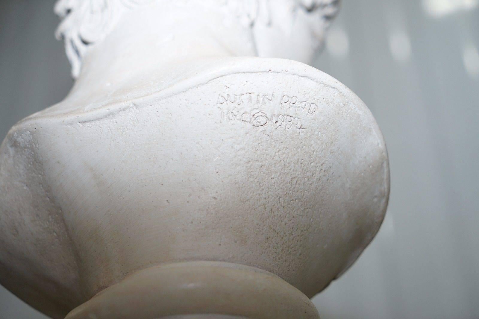 greek david head statue pillar