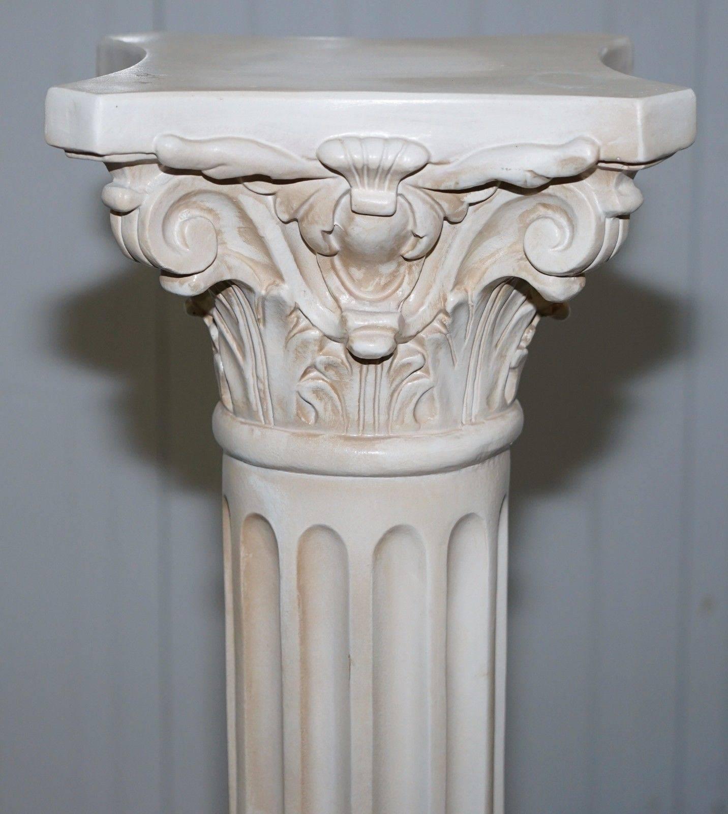 British Austin Prod Inc 1984 Sculpture of Michelangelo's David Head & Corinthian Pillar