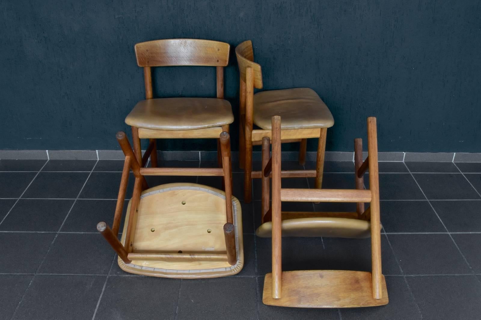 Danish Set of Four Børge Mogensen Chairs, Produced by Fredericia Furniture