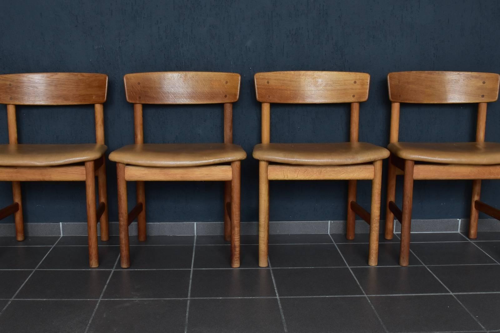 20th Century Set of Four Børge Mogensen Chairs, Produced by Fredericia Furniture