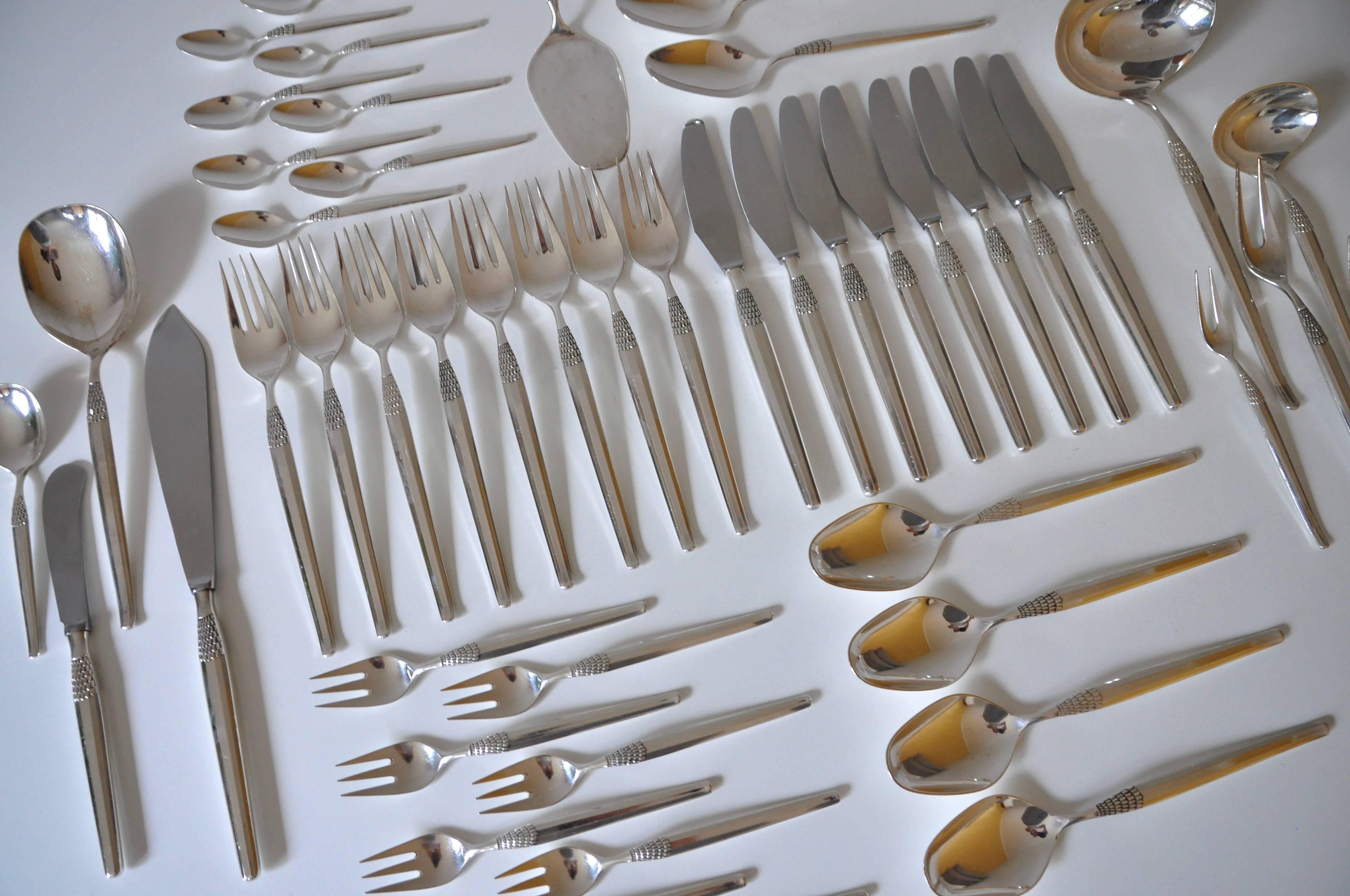 Mid-Century Modern Set for 8 Pers Including Serving Cutlery 