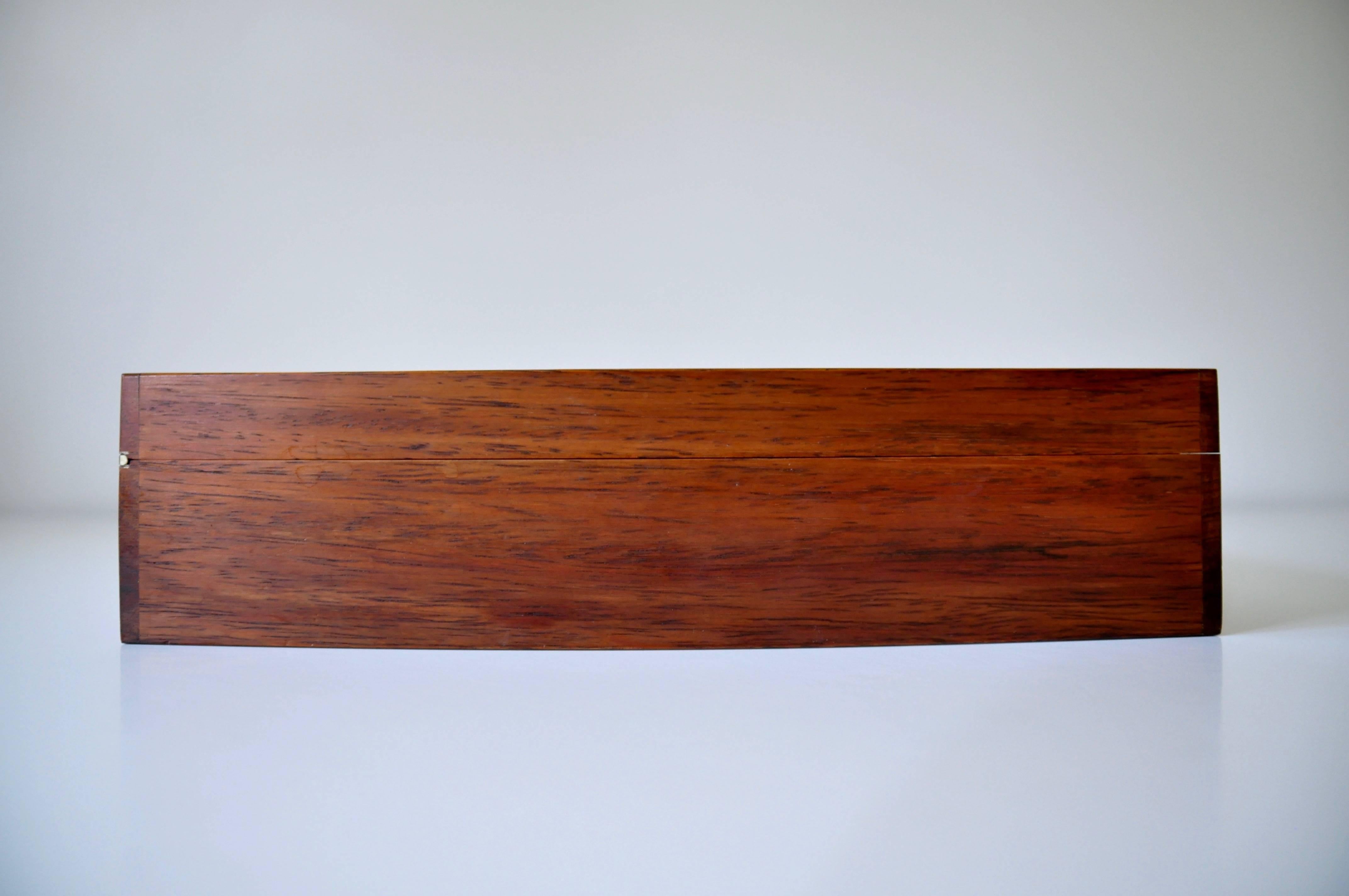 Scandinavian Modern Very Rare Huge Rosewood Box by Axel Salomonsen with Sterling Inlays