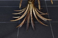 Italian Gold Gilt Hollywood Regency Wheat Sheaf Glass Coffee Table