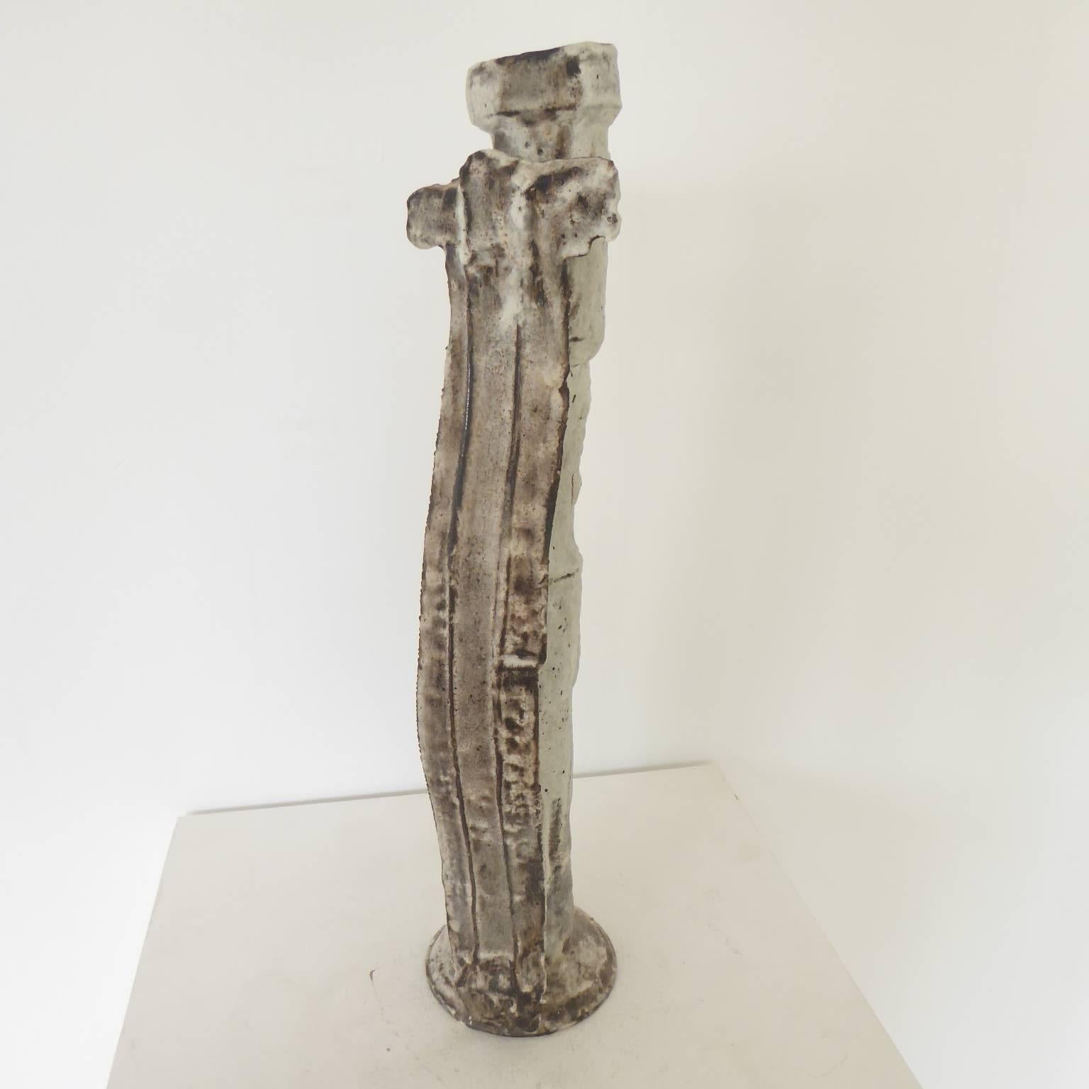 English Tall Sculptural Ceramic Jug by Colin Gory