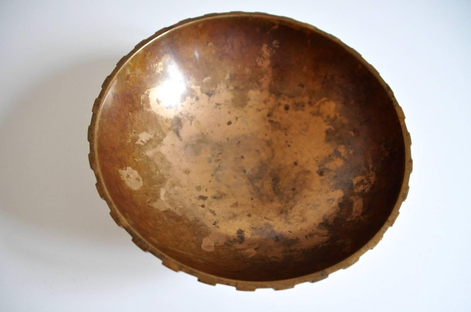 Danish Large Bronze Bowl by Tinos Denmark, Art Deco, 1940s