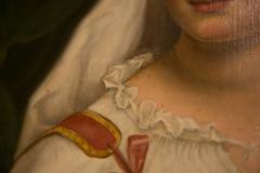 Enchanting Portrait of "Fanciulla con tamburello", Oil on Canvas, 1850s