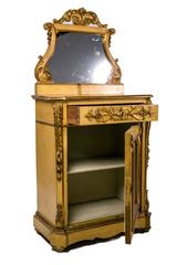Important Pair of Lacquered Commodes with Mirror from Italy, Milan, 1850