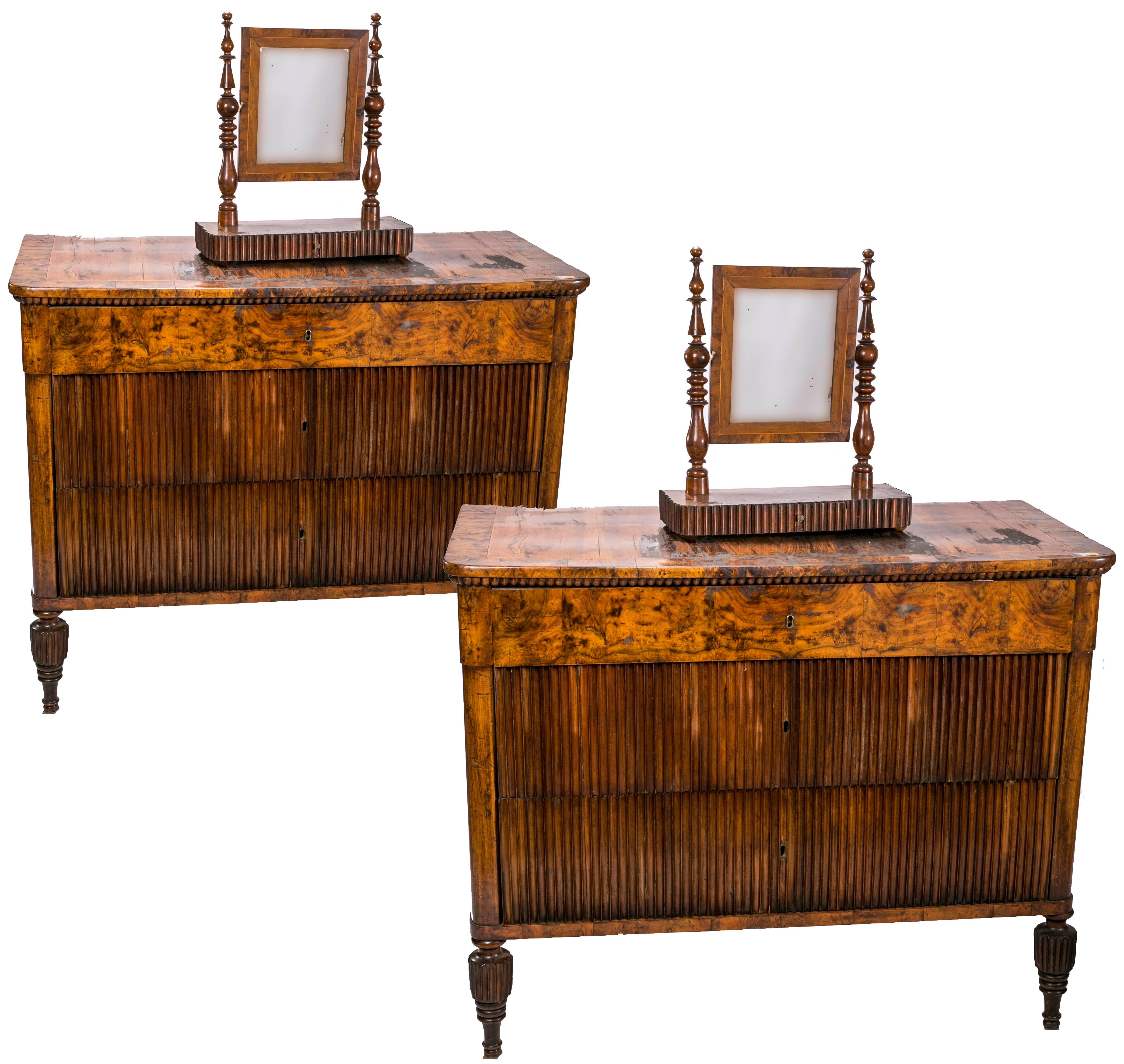 Pair of Italian Empire Chests of Drawers, 1800s For Sale