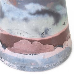 Vesta Concrete Vase in Detritus Pattern, Handmade Organic Modern Vessel In Stock